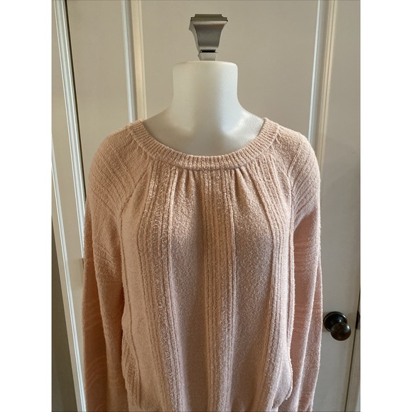 Meadow Rue Anthropologie Pale Pink Boucle Jumper Pullover Sweater Size Small - Picture 3 of 13